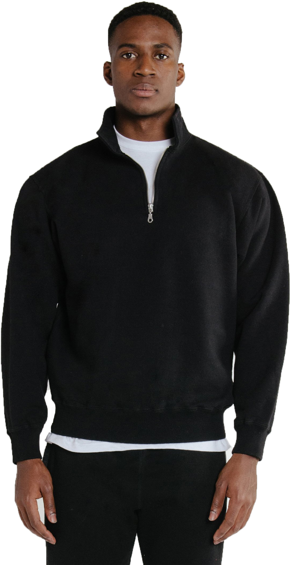 Buy Zip Neck Black 100% Cotton Online | Just Sweatshirts